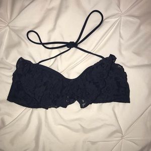 Navy blue lace bikini top